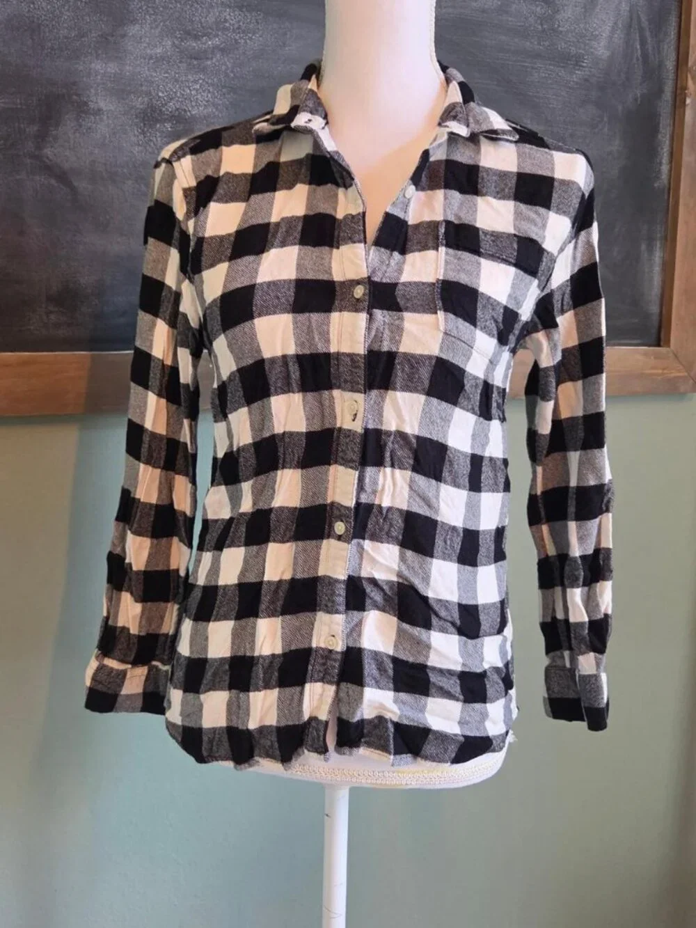 Old Navy Girls' Black and White Blouse XL (14)